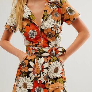 Show Me Your MuMu Orange and Black Floral Dress